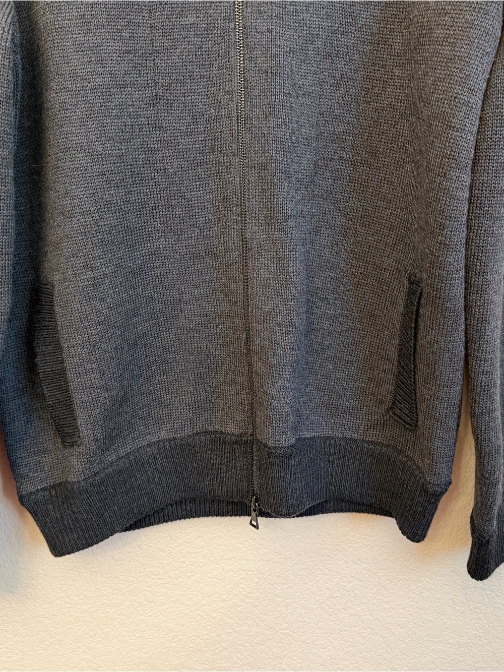 Vince Men's Charcoal Gray Zip-Front Cardigan Sweater Sz M All wool double zip - Picture 4 of 13